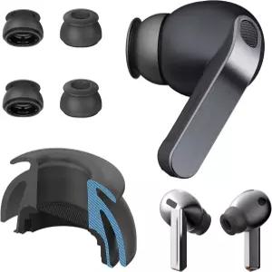 갤럭시 버즈3 프로/갤럭시 버즈4 프로용 프리미엄 멀티 플랜지 이어팁(블랙 엑스 스몰) - 항상 잘 맞고