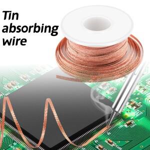 납땜 제거 메쉬 브레이드 테이프 구리 용접 포인트 2-4mm 너비 와이어 리드 코드 플럭스 PCB BGA 수리 도구