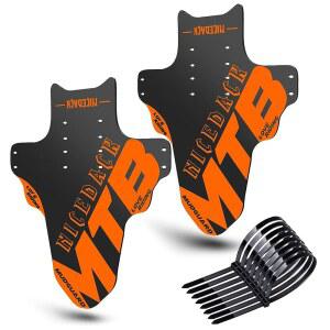 NICEACK 머드가드 산악 자전거, 머드가드 가드(오렌지) 2피스 자전거 장착 20-29인치 머드가드 앞뒤 호환 MTB 스플래시