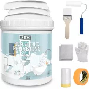 벽 바닥용 수성 타일 페인트 및 마감 키트 16.0 Fl Oz 퀵 드라이 욕실용 싱크대 욕조 주방 화장실 25-30