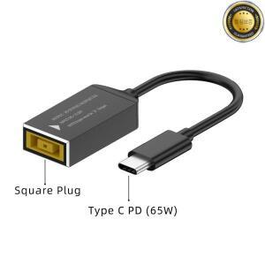 Lenovo 노트북 충전기 용 65W USB 유형 C PD 고속 케이블 MacBook POCO 어댑터 변환기에 Dc 사각형 플러그