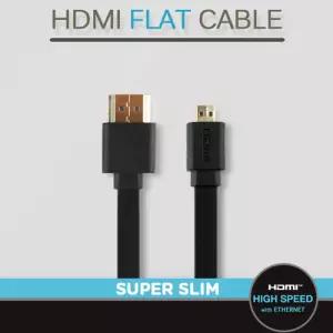 HDMI to 마이크로HDMI 케이블v1.4FLAT초슬림 3M 고급검정 4K2KPC 모니터 컴퓨터 노트북 TV연결