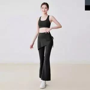여성용 요가 필라테스 힙커버 부츠컷 치마 레깅스