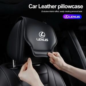 렉서스 호환 RX300 IS200 ES350 Ct200h UX250h NX300h ES300h용 자동차 가죽 헤드레스트 커버 앞뒤 시트 베
