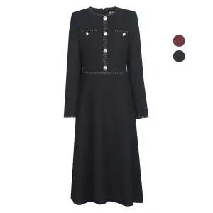 비비드시크릿가너 여성 트리밍 디테일 겨울 정장 원피스 697900