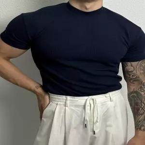 남자반폴라티 남성 반팔 슬림 반목티 여름 빅사이즈 골지