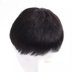 남자가발 블랙 남성 중형 인모 정수리 가발 탑커버 부분가발