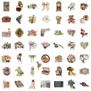 문구 스티커 빈티지 감성 방수 노트북 캐리어 꾸미기 50장 세트