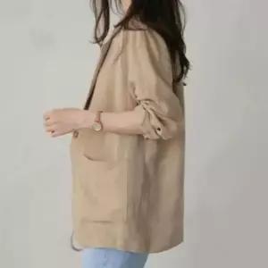 [JED] 통기성 자켓 재킷 노카라 데일리 출근룩 린넨 직장인 겉옷 시원한 여름
