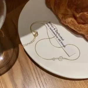 [아트박스]/신상오픈런 여성용 미니멀 진주 포인트 골드 체인 목걸이