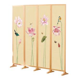 화조도 매화 민화 방투명 높은 부채모양 한옥 제사용 엔틱 30x60cm 페인트