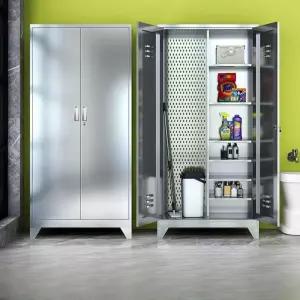 304SUS 양문형 청소도구함 락커 정리함 스텐레스 수납장 화장실 캐비닛 패드