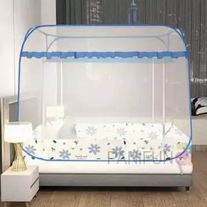 사각 원터치모기장 200x150블루플라워 침대방충망 실내모기장 사각모기장텐트 원터치방충망 텐트형모기장