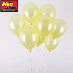 네오텍스 13cm 펄 라이트옐로우 라운드 풍선 100개입