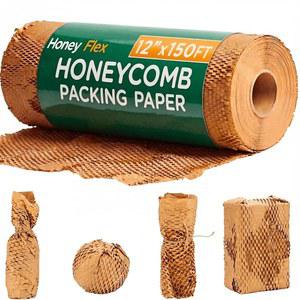 12인치 x 150피트 벌집 포장지 롤 이동 및 배송 u2013 확장 가능한 크래프트 쿠션 랩 소규모 비즈니스 포장 보호 포장재