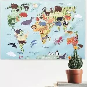 동물원 테피스트리 인테리어 장식 액자 패브릭 포스터 L