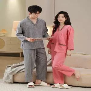 찜질복 마사지 순면 긴팔 황토 찜질방 사우나복 코튼 찜질방옷 커플