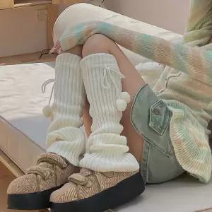 방한워머 방울 니트 레그워머 골프 발토시 요가 필라테스