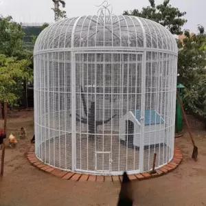 초대형 새장 앵무새 케이지 놀이터 날림장 사육장 다람쥐 하우스 철장 자이언트 초대형 철제 앵무새 새장 야외용 대형 이동식 사육장 망 포함 조립식 횟대 포함
