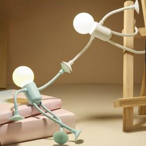 변형 가능한 스포츠맨 무드등 버튼 배터리 욕실 침실 주방 램프 복도 크리스마스 장식용 책상