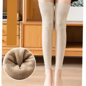 긴 4색 1개 여성 포근한 다리 워머 종아리 무발 양말