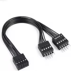 PC 전원 스위치 스플리터 9핀 마더보드 점퍼 SW용 여성 대 남성 2명 리셋 SW LEDPC 어댑터 전면 패널