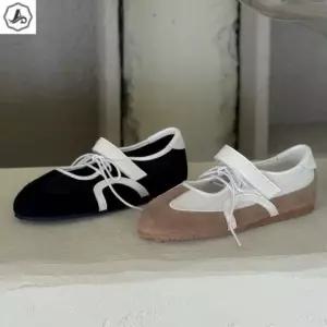 [애슬릿] 메리제인 운동화 리본 스트링 배색 스니커즈 단화
