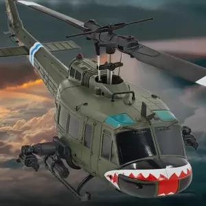 수집품 RC 샤크 ERA C032 UH-1 휴이 헬리콥터 원격 조종 자동차 성인용 1/48 2.4G 6CH 자이로 안정화 항공