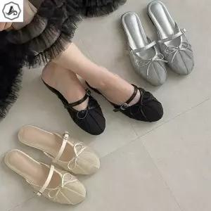 [애슬릿] 메리제인 뮬 발등 스트랩 메쉬 발레리나 블로퍼