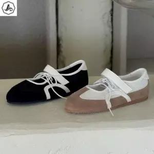 [애슬릿] 메리제인 운동화 리본 스트링 배색 스니커즈 단화