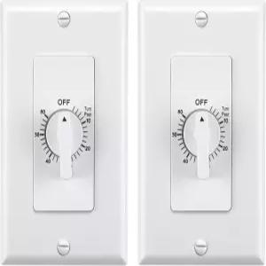 BN-LINK 60분 스프링 와인드 욕실 팬 타이머 스위치 배기 및 조명용 기계식 카운트다운 라이트 중립 필요