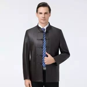 남성 고급 아빠 가죽 재킷 봄 가을 양 코트 E43Z3I 득템2