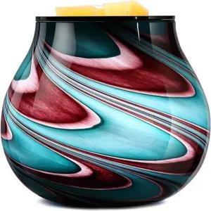 전기 왁스 멜트 워머와 타이머 아트 유리 오일 버너 큐브 멜터 향수 워머 교체용 실리콘 트레이 포함 홈