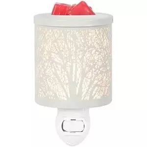 화이트 메탈 플러그 인 왁스 워머 트리 패턴 월 및 탈착식 트레이 캔들 홈 라이트 ...