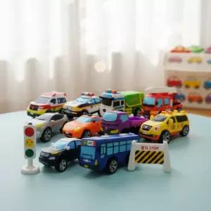 소프트 리얼 자동차 12종 미니카 소방차 구급차 경찰차 버스 트럭 택시 모형 교통놀이