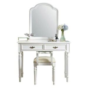 베니티 벤치 베니티 테이블 세트 침실 미니멀리스트 메이크업 책상, 수납장 두 개 포함 테이블 모던 여성 화장대 테이블 (색상: A) (A)