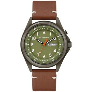 카라벨 바이 불로바 남성 전통 3핸드 데이 데이트 쿼츠 워치 라이트 업 스테인리스 스틸 40mm