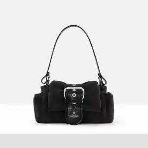 미국 비비안 웨스트우드 헤이즐 트레저 핸드백 스웨이드 블랙 아울렛 새 제품 137086106276