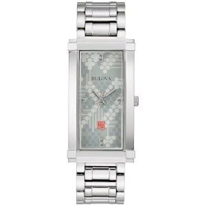 불로바 여성 프랭크 로이드 라이트 스테인리스 스틸 3핸드 쿼츠 직사각 다이얼 스타일: 96L286