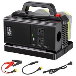 Ryobi 18V 배터리용 500W 순수 사인파 파워 인버터 USB-C/USB-A 충전기 포함 18V DC-120V AC 컨버터 차량용 인버터 노트북용 자동차 플러그 어댑터 콘센트