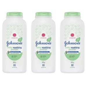존슨즈 베이비 파우더 알로에 앤 비타민 E 클래식 센티드 200g 3팩 Johnson's Pure Cornstarch With Aloe