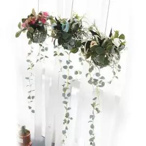 행잉 플라워 가랜드 조화 꽃가랜드 벽걸이 인테리어