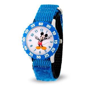 마우스 베젤 스테인리스 스틸 시간 교사 아날로그 나일론 스트랩 시계