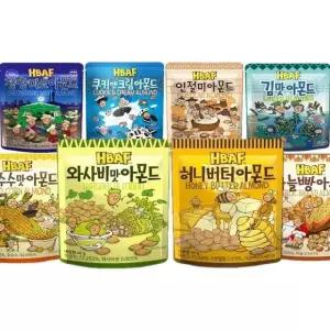 HBAF 바프 아몬드 40g 마늘빵 인절미 흑임자 김맛 허니버터 와사비 x2SET(SH)