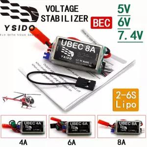 YSIDO 8A 6A 4A UBEC 출력 5V/6V/7.4V BEC 2-6S 원격 제어용 Lipo 전압 안정기 고정 날개 비행기 FPV 드론