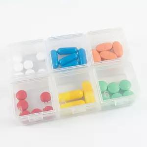 국산 휴대용 투명 6칸 약통 약 알약 소분 보관 케이스 요일약통 