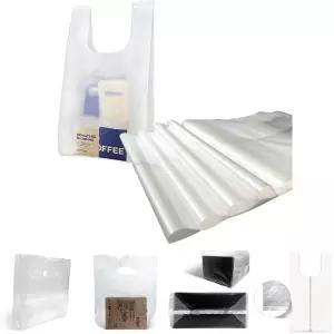 배달 비닐 봉투 흰색 소 100매 24x22x50cm/포장/도시락/음식/식당/업소/용/손잡이/QOEKF/QHDXN/M자/링