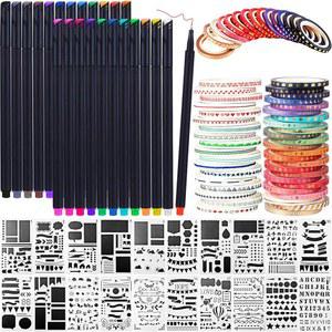 HONOSON 48 플라스틱 키트 도구 스크랩북 테이프 플래너 스텐실 다이어리 용품 템플릿용 와시 노트북 DIY 드로잉 저널