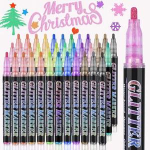 올링유 글리터 색상의 제작 페인트 쉬머 앨범 인사이트 메탈릭 공예 셀프 우드 머그컵 마커 스크랩북 DIY 36가지 카드 포스터 마커