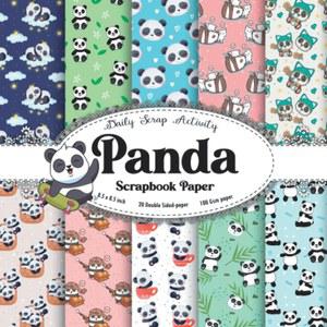 판다 스크랩북 패턴 포장용 저널링 미디어 콜라주 저널 정크 선물 공예지 장식용 혼합 양면 1권 귀여운 종이 종이 디커플링 제작 카드
